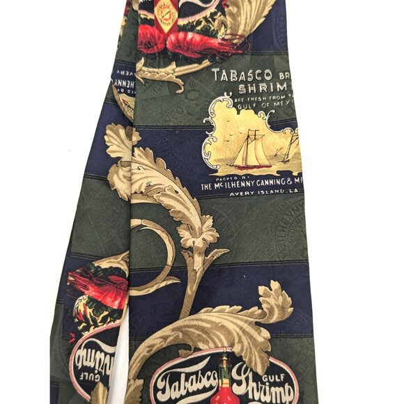 Tabasco Brand Gulf Shrimp Men Silk Necktie Standard 59 Inch WPL 4075 - Picture 3 of 7